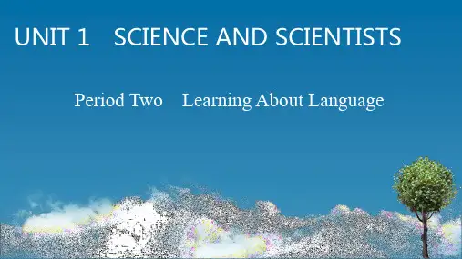 人教版高中英语选择性必修二 UNIT 1 Period 2