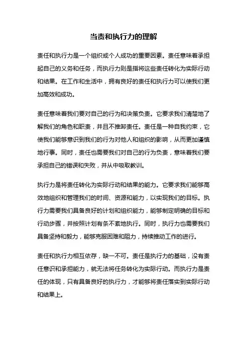 当责和执行力的理解