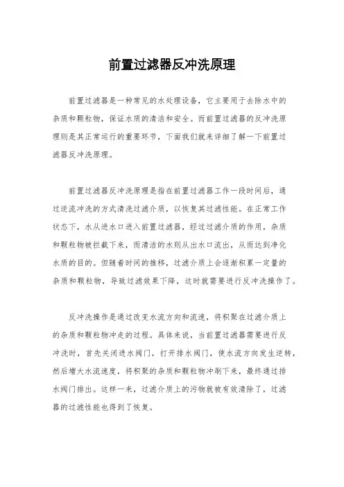 前置过滤器反冲洗原理