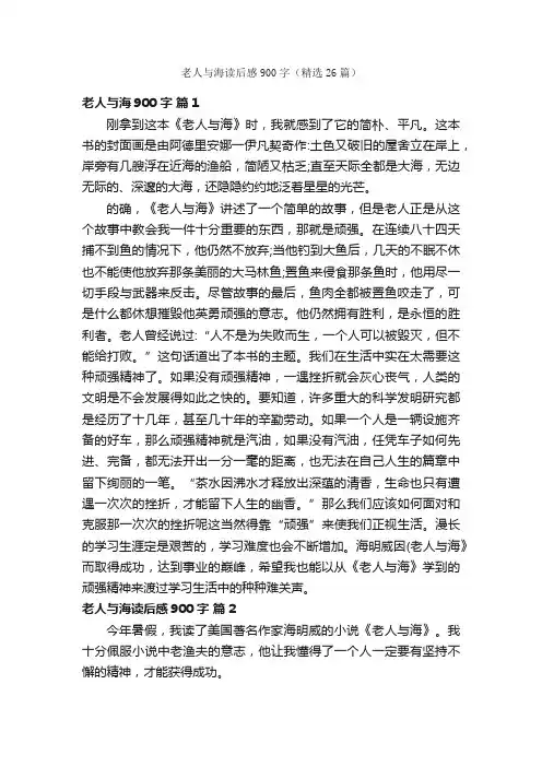 老人与海读后感900字（精选26篇）