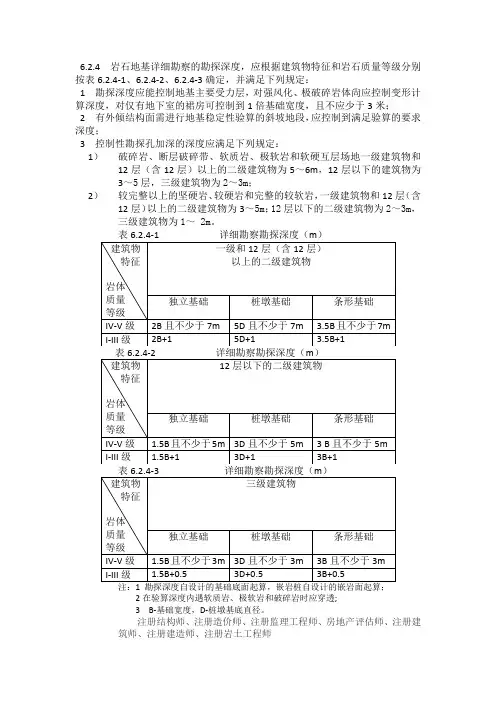 岩石地基勘察深度