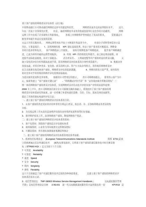 基于客户感知的网络质量评估体系试行稿.pdf
