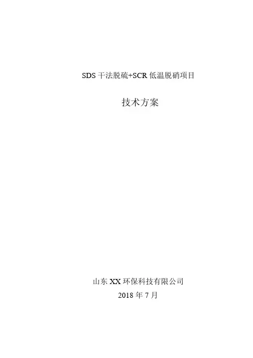 SDS干法脱硫+SCR低温脱硝技术方案