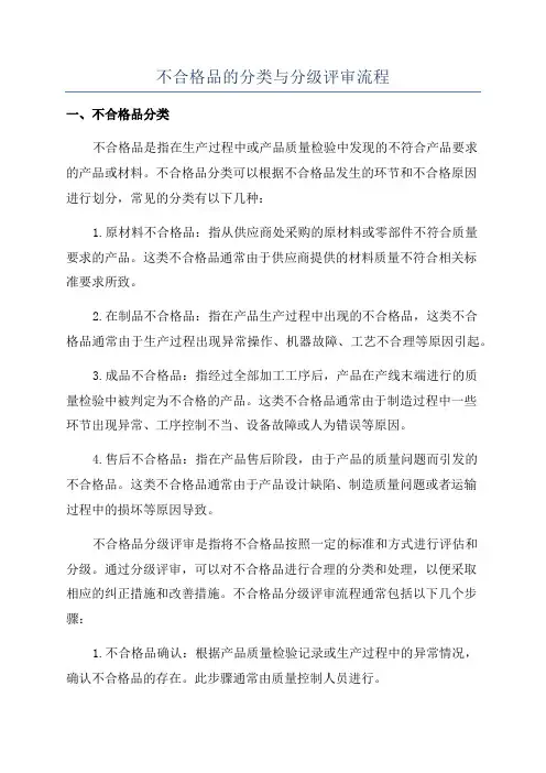 不合格品的分类与分级评审流程