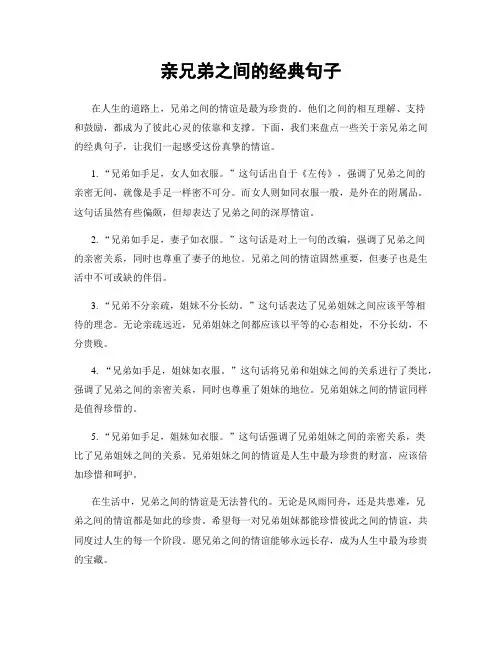 亲兄弟之间的经典句子