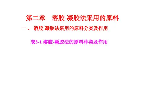溶胶-凝胶法采用的原料