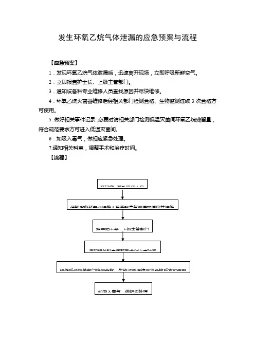 发生环氧乙烷气体泄漏的应急预案与流程