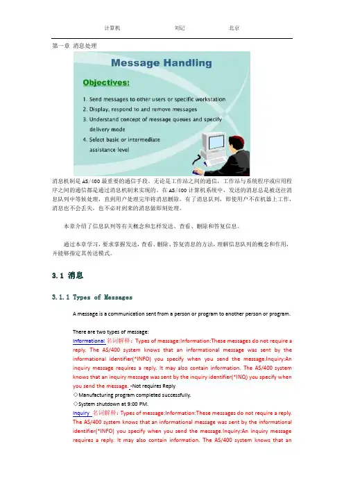 AS400  消息处理
