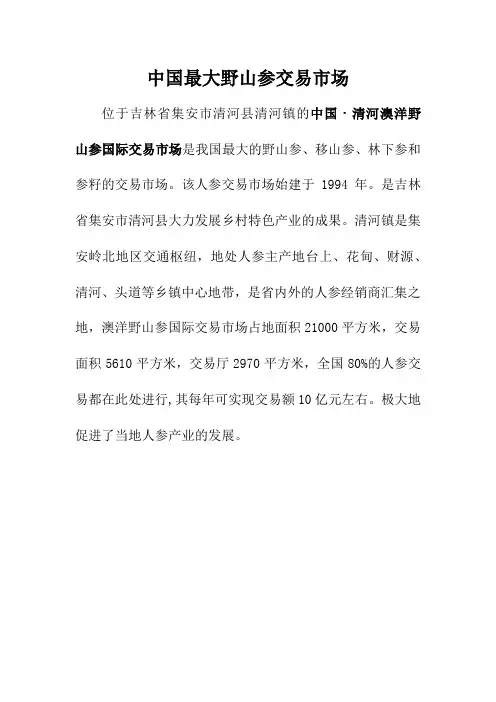 中国最大野山参交易市场