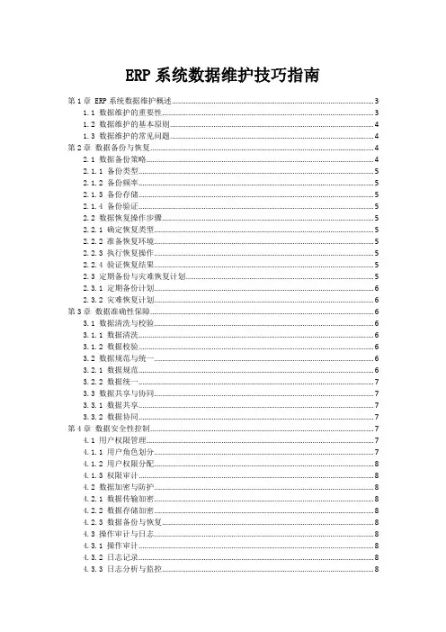 ERP系统数据维护技巧指南