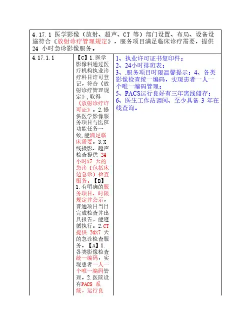 放射科、CT、B超功能科二甲项目任务