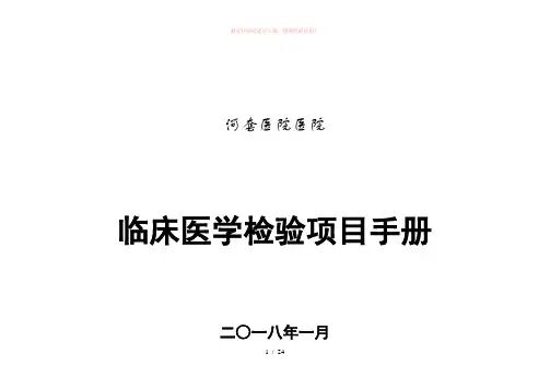 检验科项目手册Word版