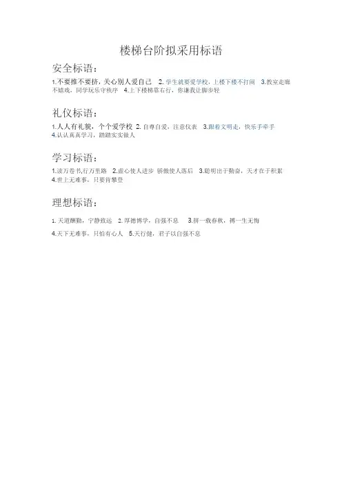 楼梯拟采用标语