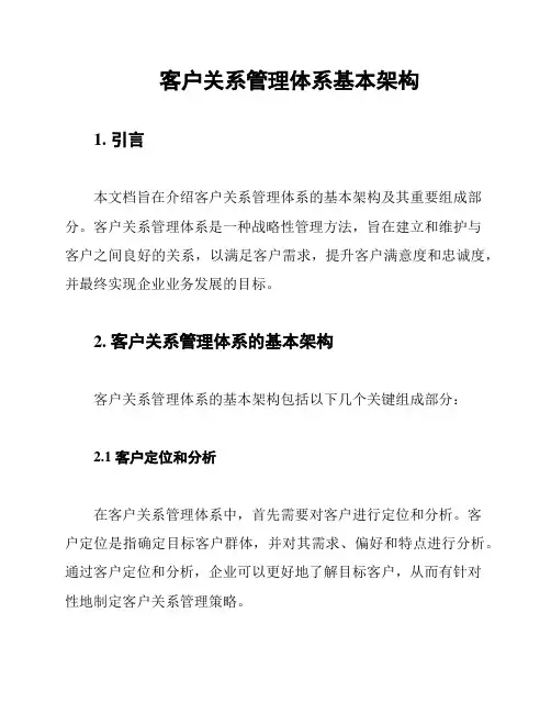 客户关系管理体系基本架构
