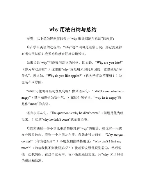 why用法归纳与总结