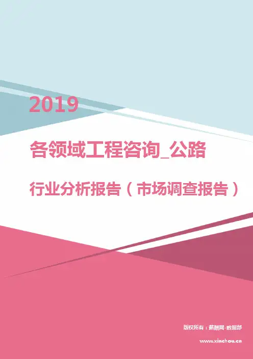 2019年各领域工程咨询_公路行业分析报告(市场调查报告)