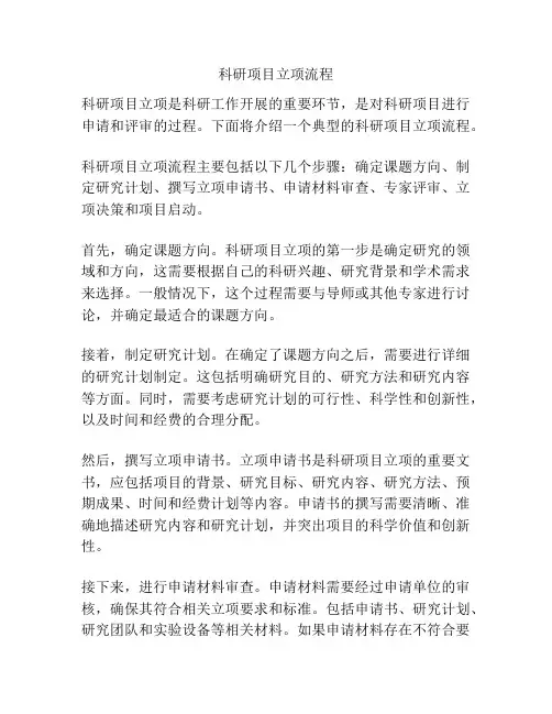 科研项目立项流程