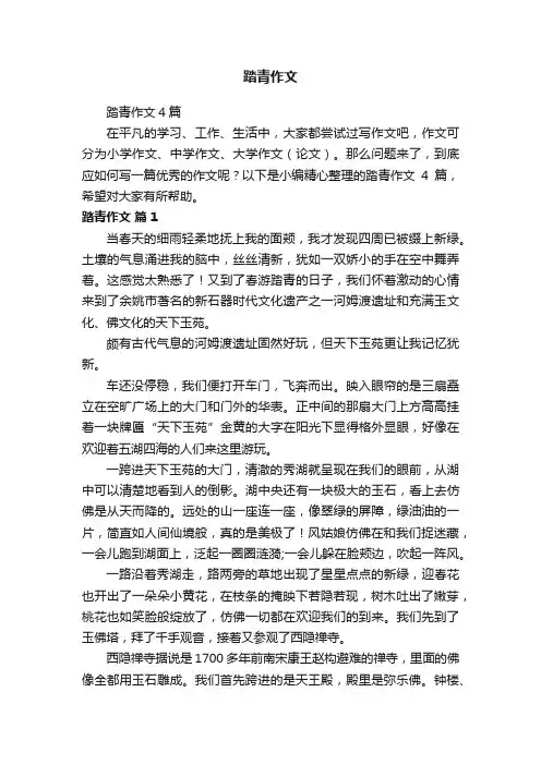 踏青作文4篇