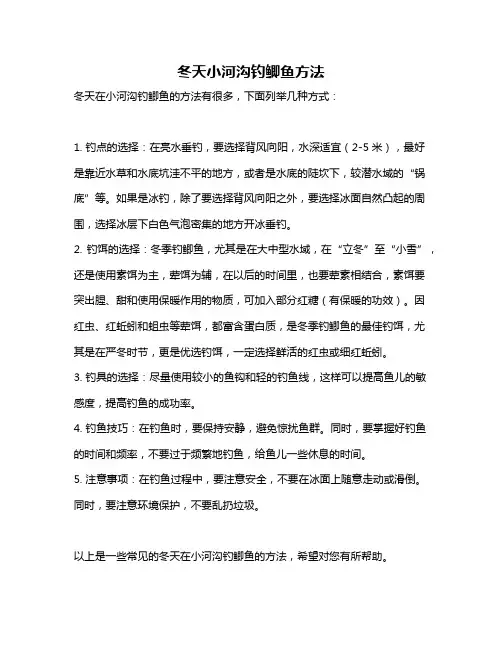 冬天小河沟钓鲫鱼方法