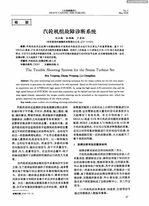 汽轮机组故障诊断系统