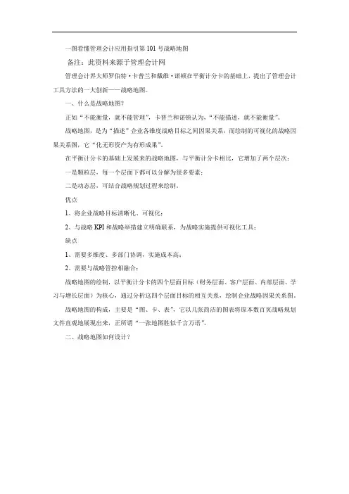 一图看懂管理会计应用指引第101号战略地图