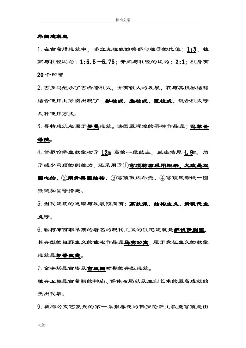 外国建筑史精彩试题及问题详解