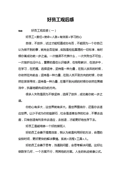 好员工观后感