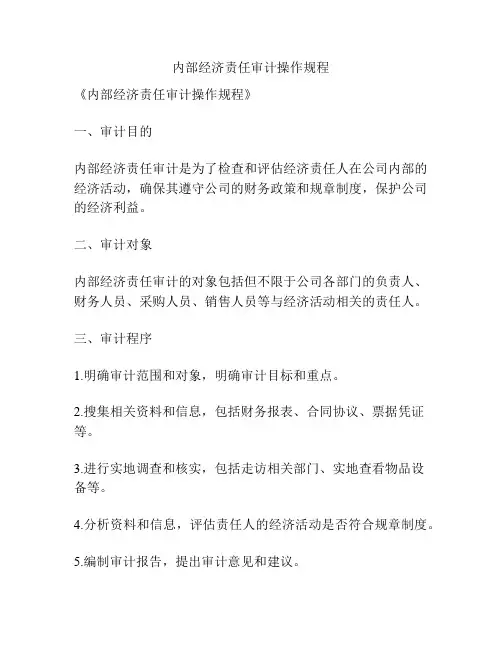 内部经济责任审计操作规程