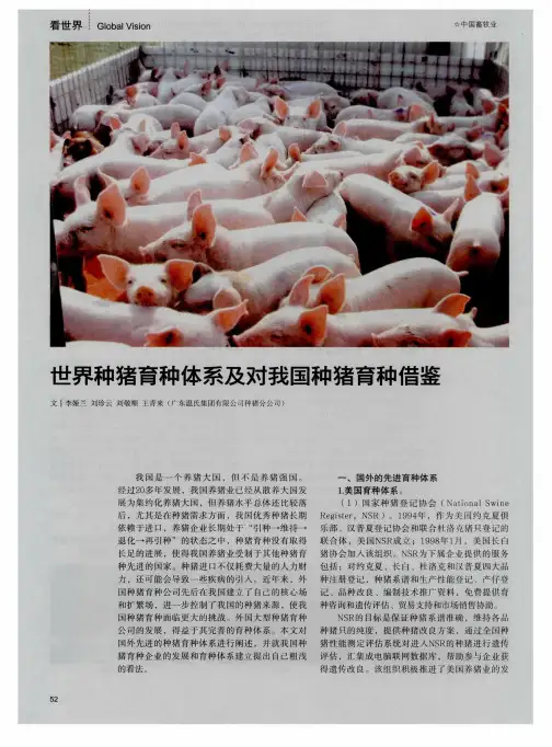 世界种猪育种体系及对我国种猪育种借鉴