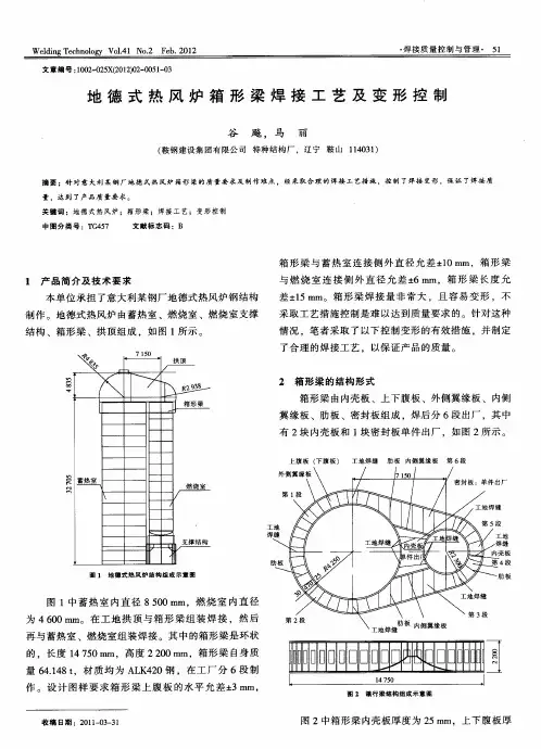 地德式热风炉箱形梁焊接工艺及变形控制