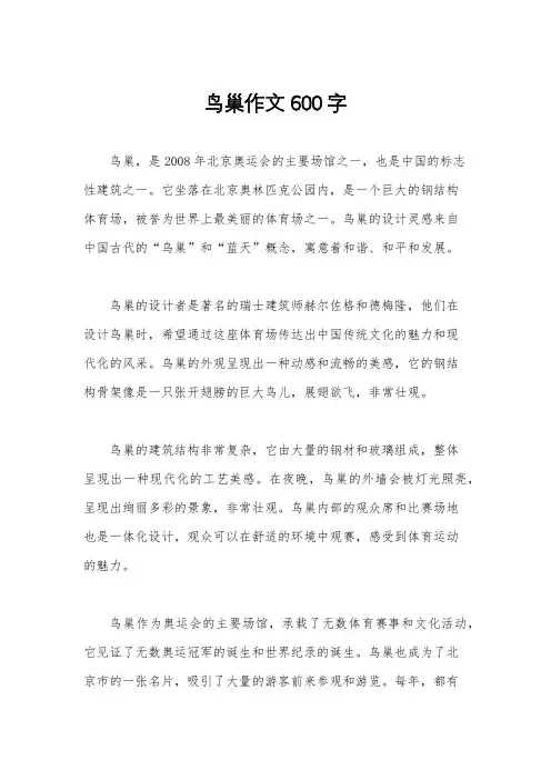 鸟巢作文600字