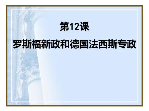 【精品历史课件】第12课罗斯福新政和德国法西斯专政