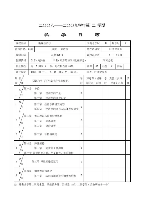 微观经济学   国贸071-2