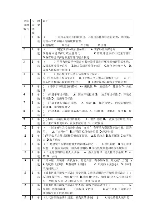 建筑助理工程师职称考试题