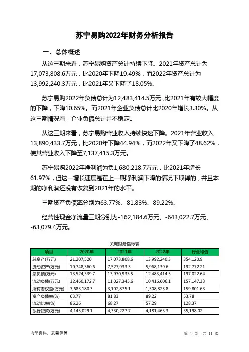 002024苏宁易购2022年财务分析报告-银行版