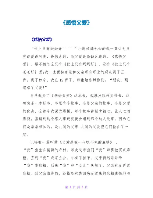 《感悟父爱》读后感