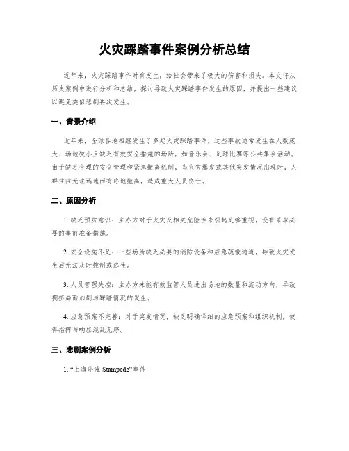 火灾踩踏事件案例分析总结