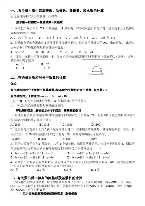 蛋白质计算专题(高中教学使用)