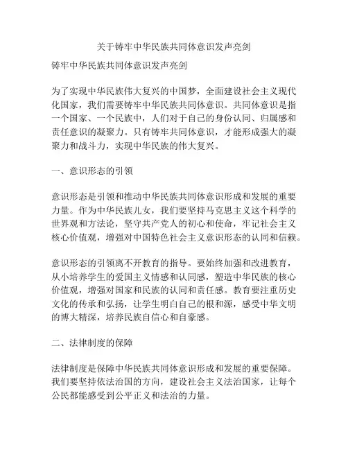 关于铸牢中华民族共同体意识发声亮剑