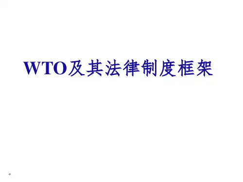 WTO及其法律制度框架
