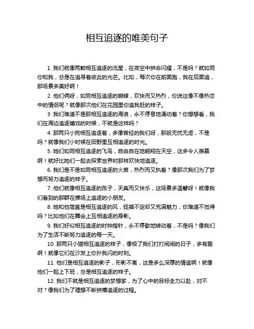 相互追逐的唯美句子