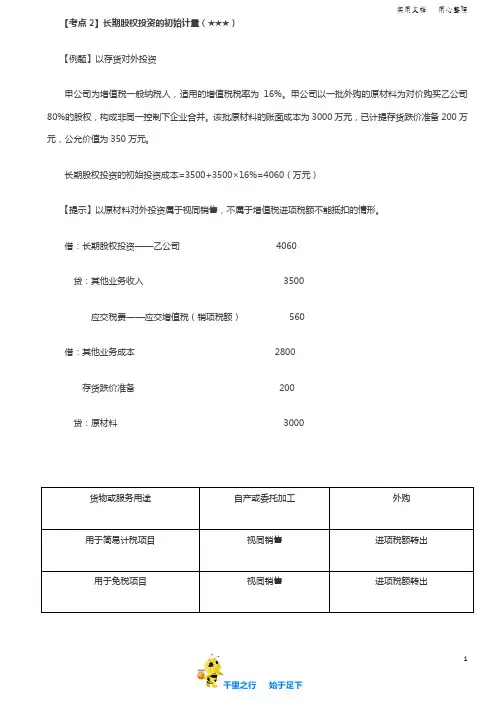 2019中级会计实务讲义95讲第18讲非同一控制下长期股权投资的初始计量(2),企业合并以外的其他方式取得的长