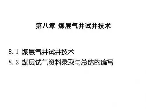 第八章 煤层气井试井技术