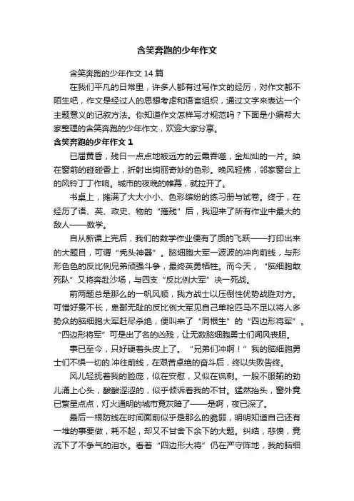 含笑奔跑的少年作文
