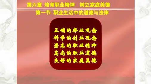 培育职业精神 树立家庭美德课件