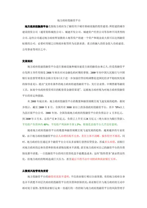 地方政府投融资平台