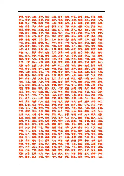 1000多个好听的名字(男孩女孩都有)