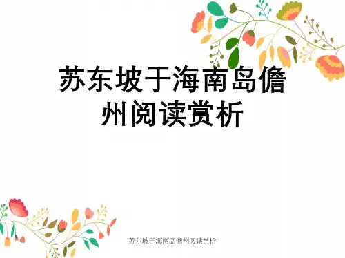 苏东坡于海南岛儋州阅读赏析