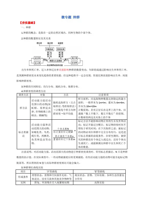 2023新高考种群专题复习
