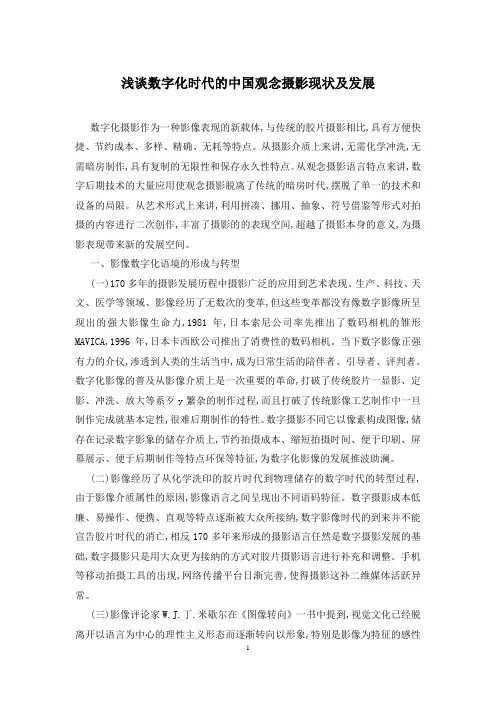 浅谈数字化时代的中国观念摄影现状及发展